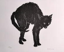 Load image into Gallery viewer, Holzschnitt - Katze mit Buckel