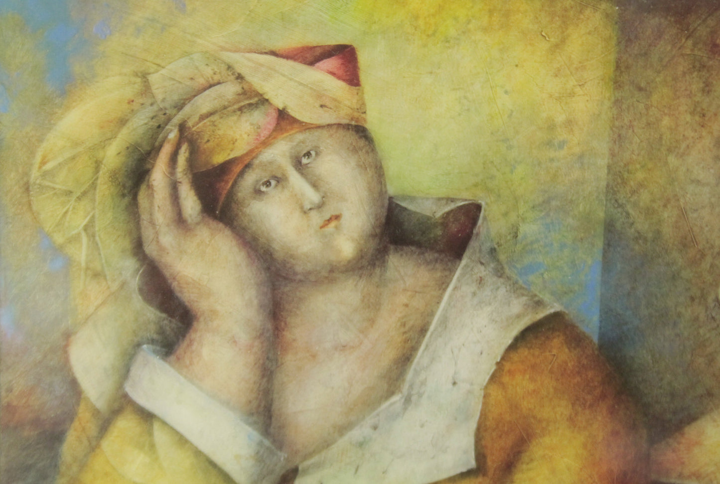 Druckgrafik - Gelangweilte Gärtnerin im Januar